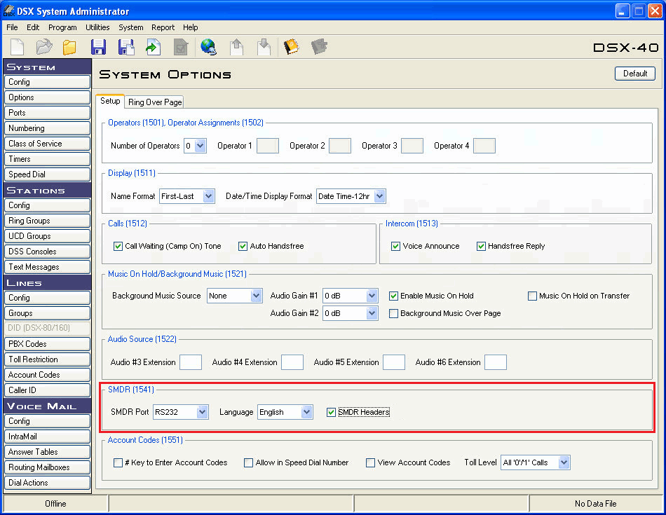 NEC DSX 160. PBX Data Logger. SMDR/CDR data format and connection